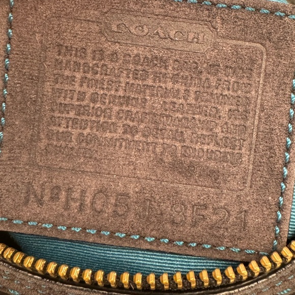 Coach Y2K Vintage 2000s Hampton Black Nylon Satin Hobo Teal Interior Purse - Picture 8 of 14